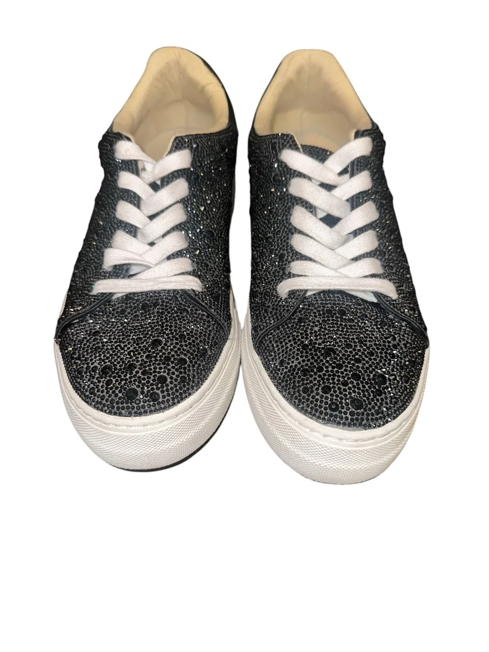 Blue by Betsey Johnson Sidny Rhinestone Platform Lace Up Sneakers